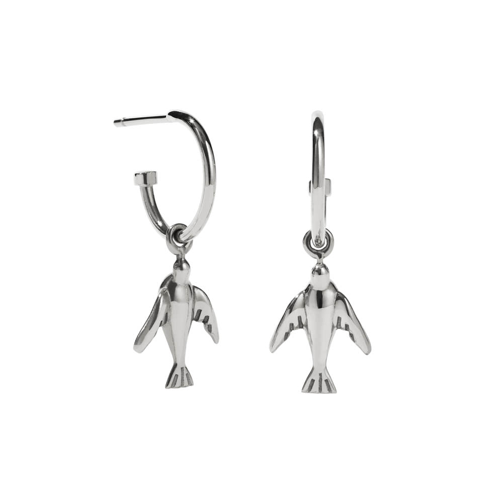 Meadowlark Dove Signature Hoop Earrings Sterling Silver Walker