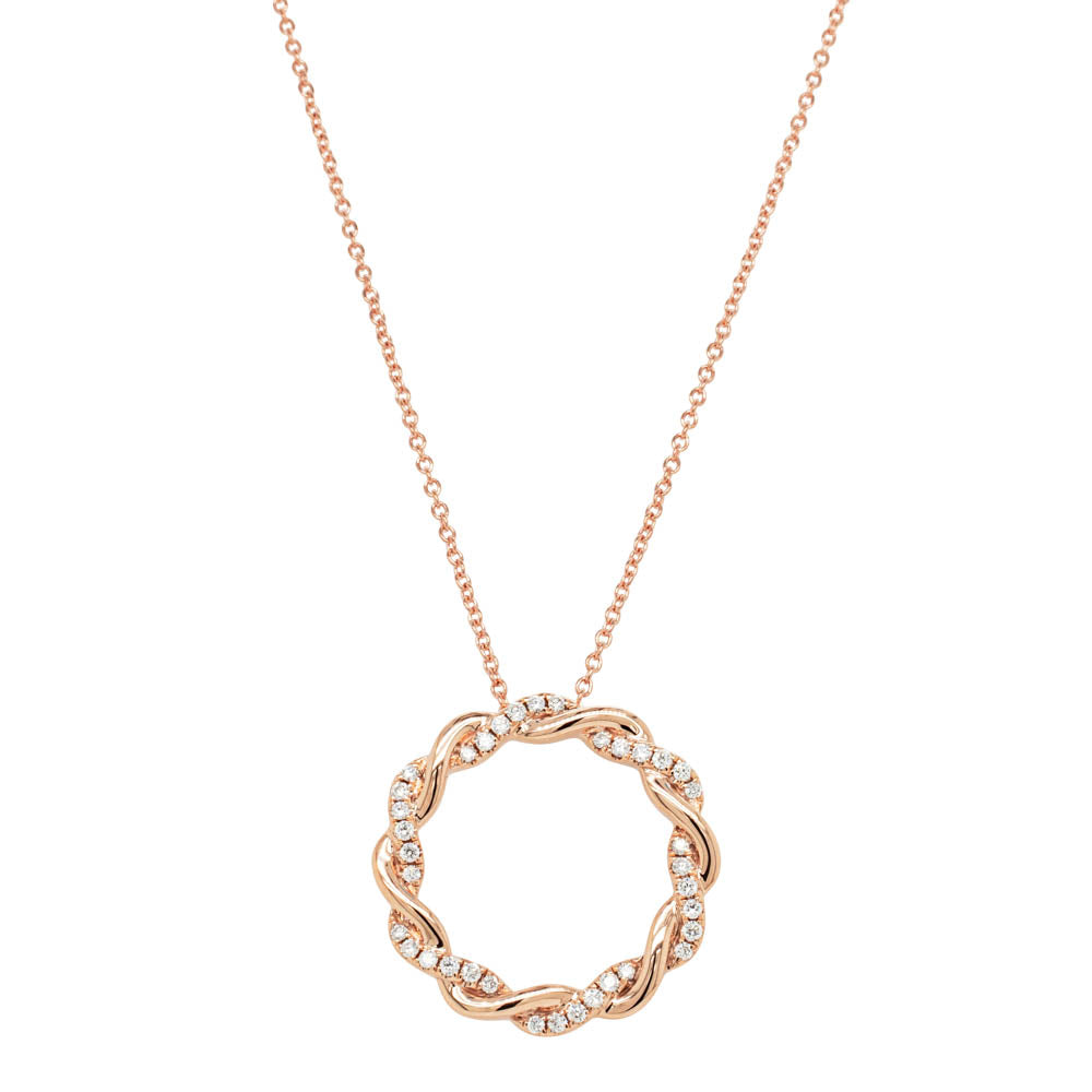 18ct Rose Gold Diamond Sienna Pendant - Necklace - Walker & Hall