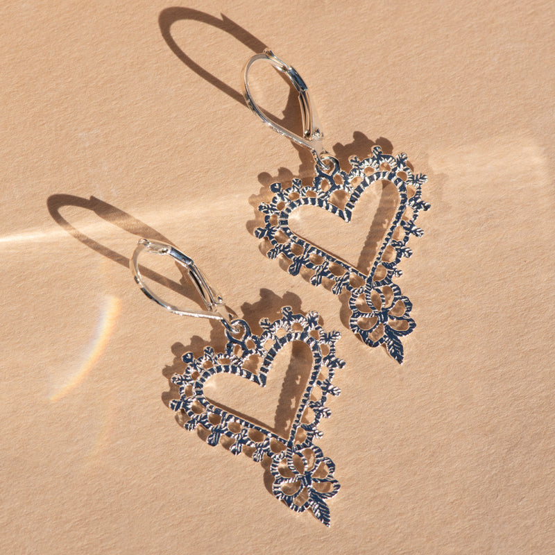 Zoe & Morgan Gypsy Heart Earrings - Sterling Silver - Earrings - Walker & Hall