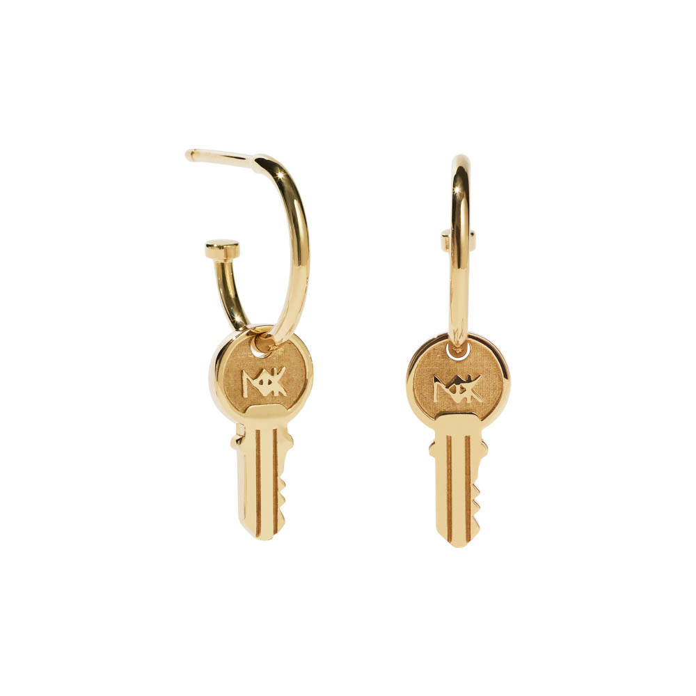 Key store earrings gold