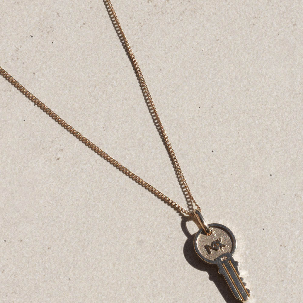 Meadowlark Key Charm Necklace Sterling Silver Walker Hall